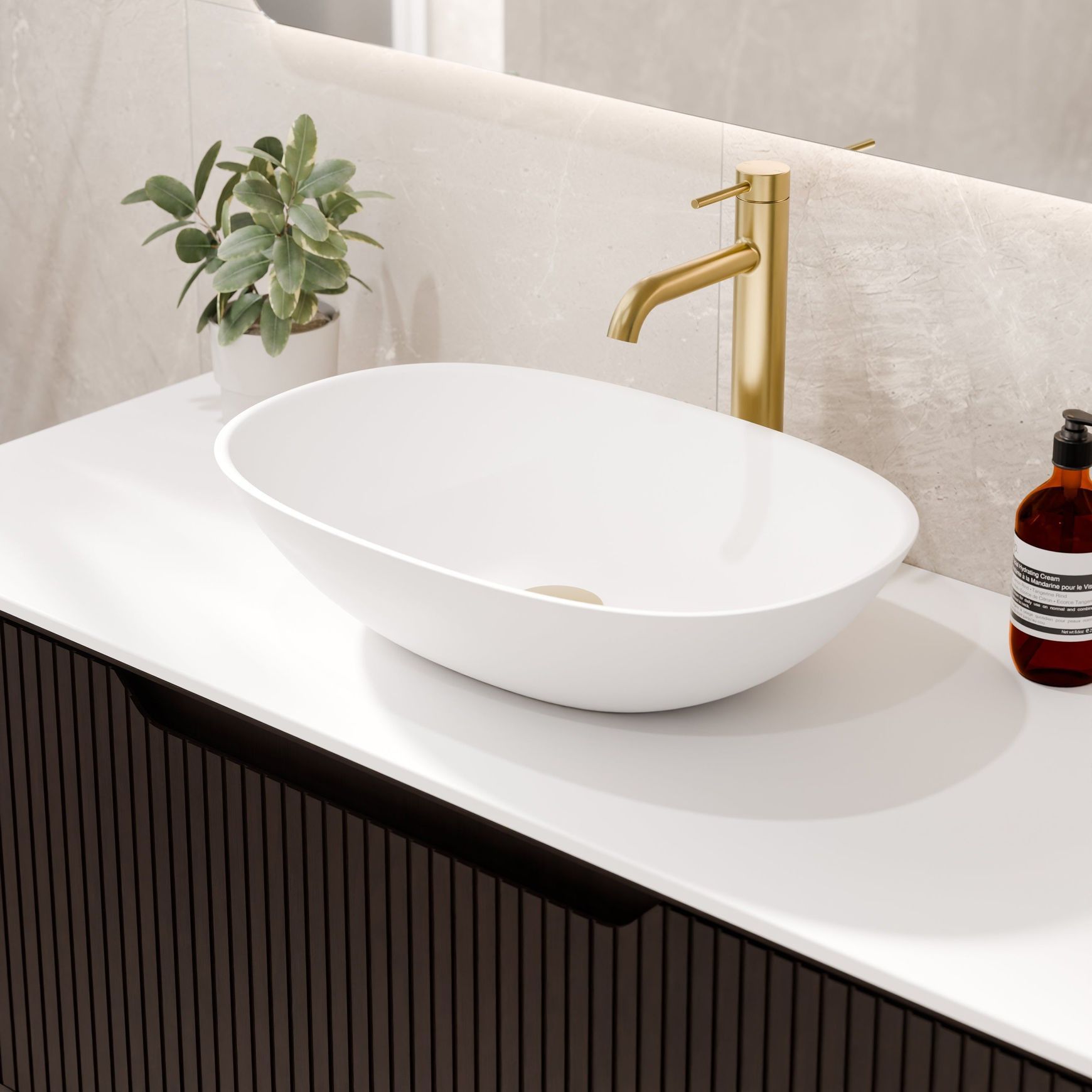 Aria 750 Wall Hung Vanity | Villastone Slab Top