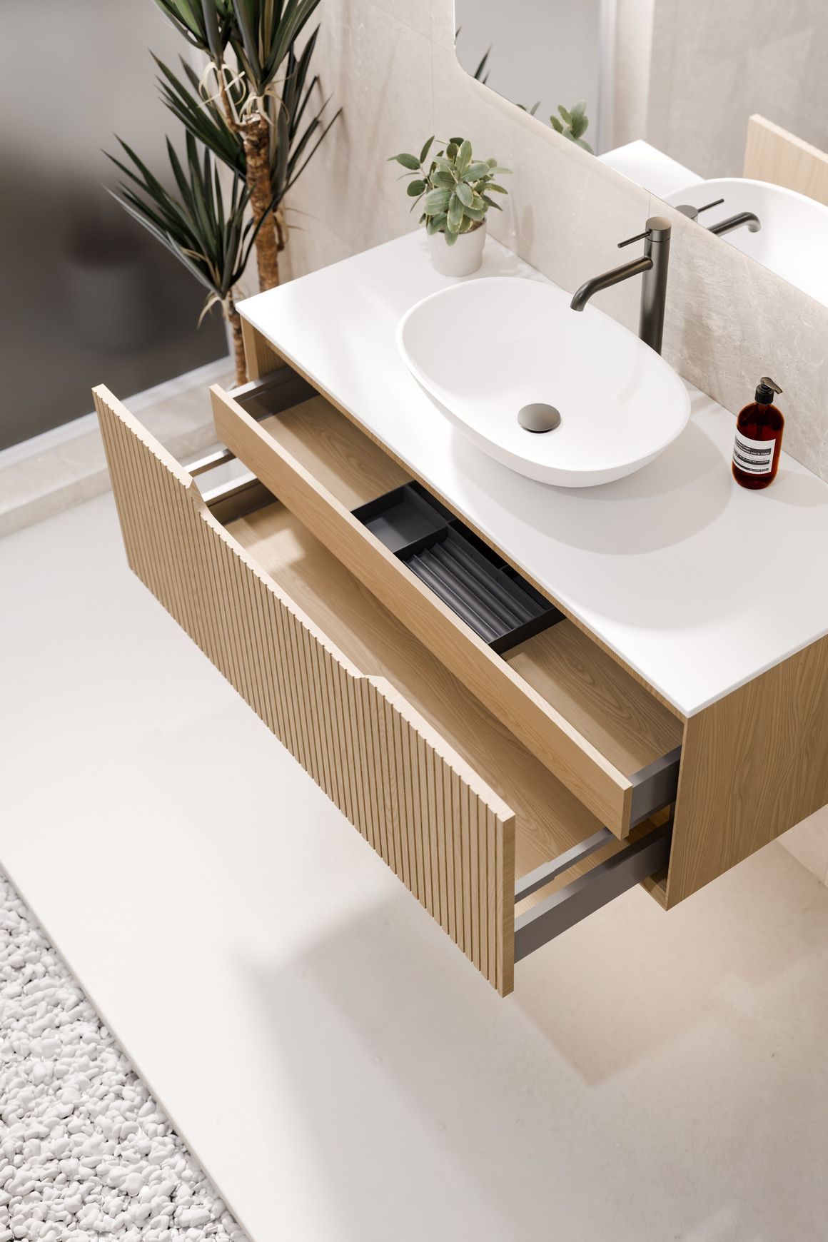 Aria 900 Vanity | Villastone Slab Top
