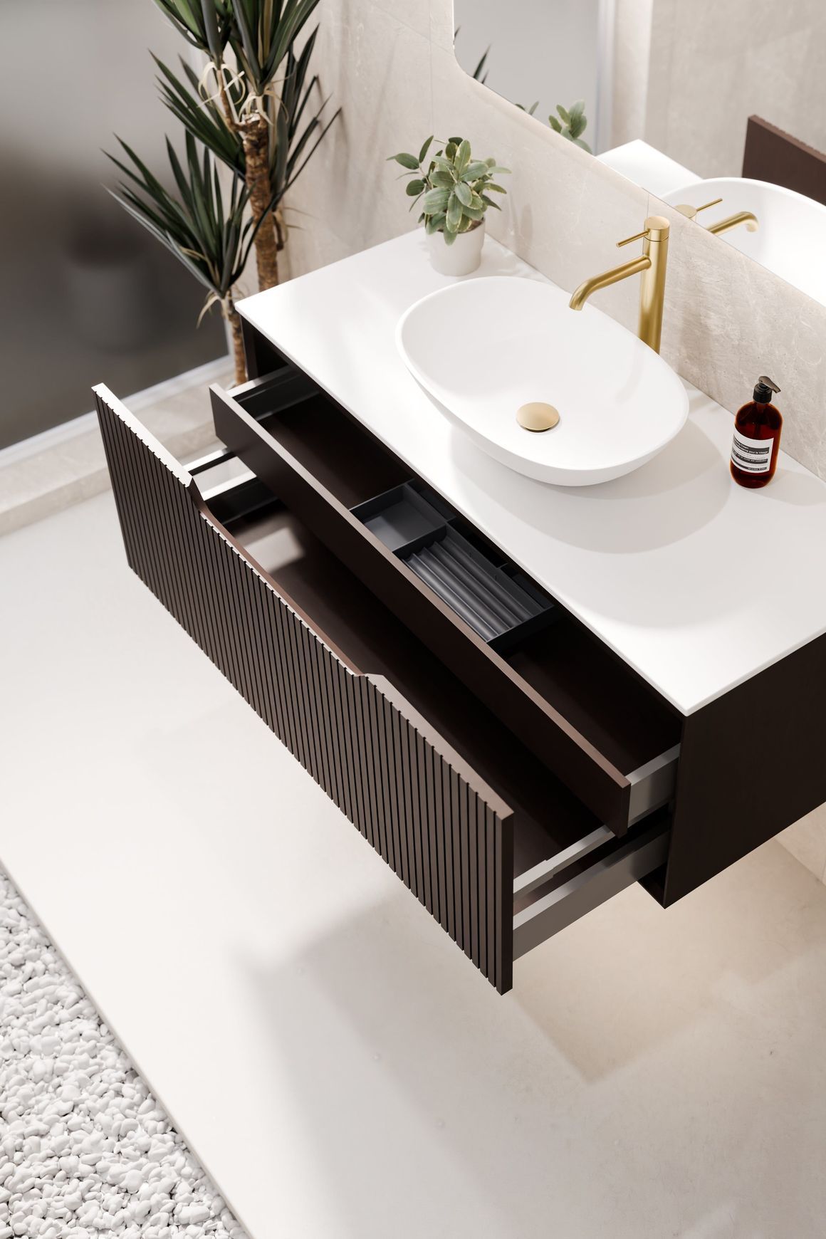 Aria 900 Vanity | Villastone Slab Top