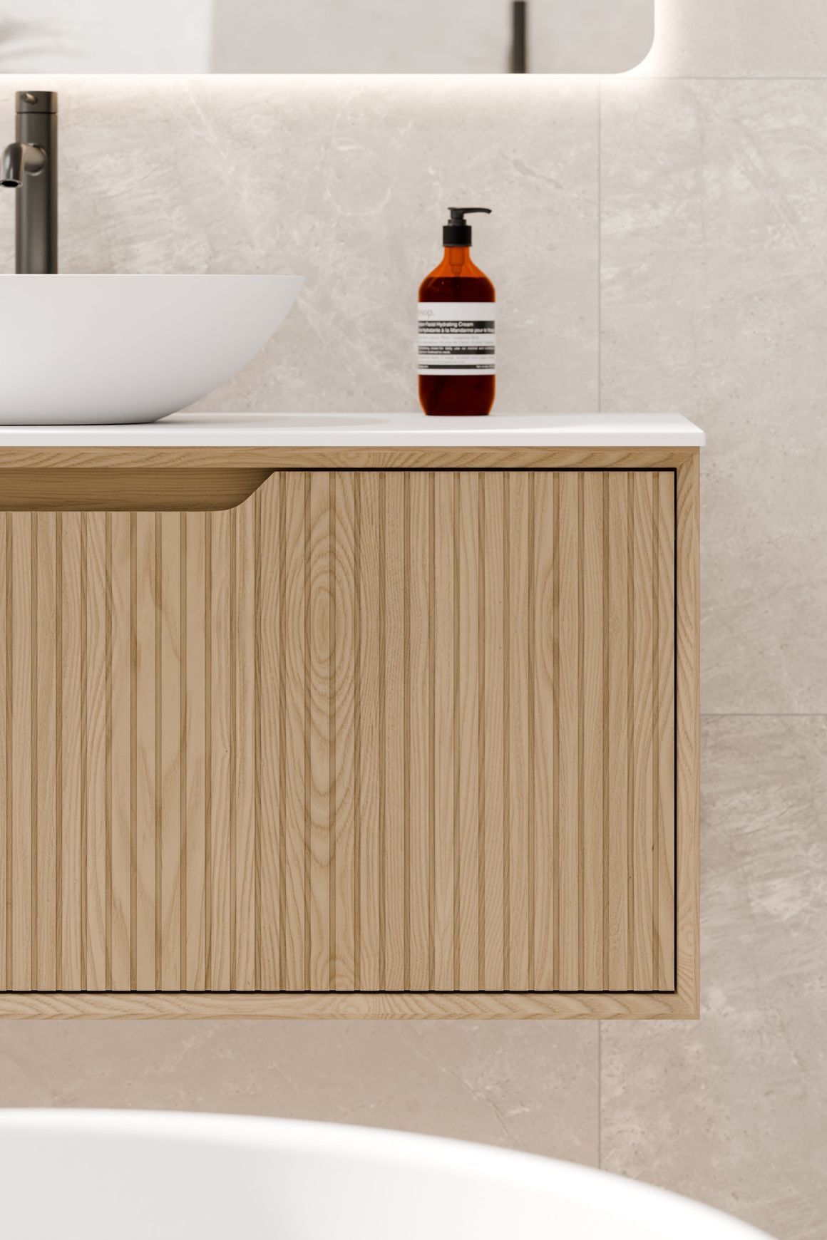 Aria 900 Vanity | Villastone Slab Top