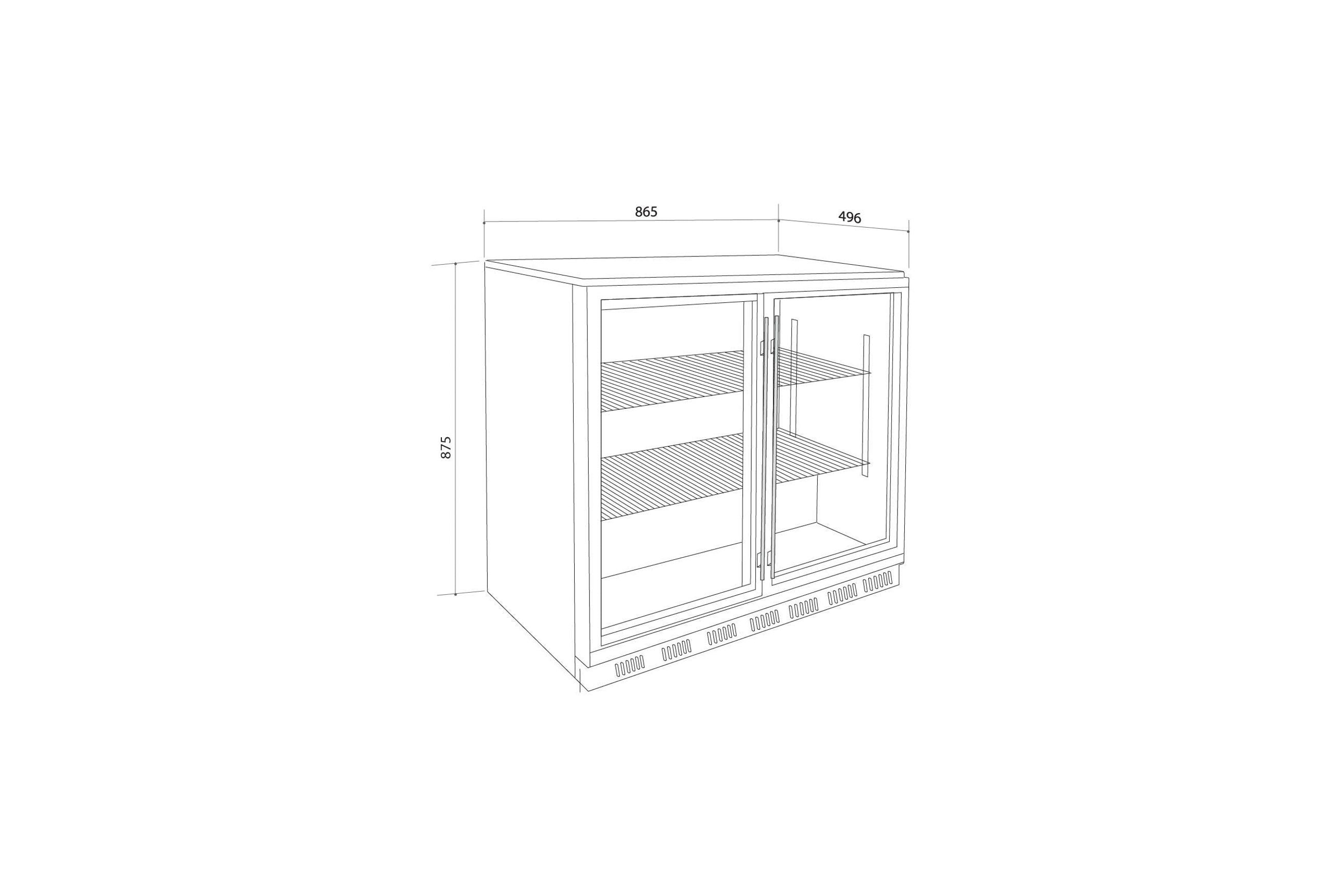 Artusi Double-Door Outdoor Refrigerator - Stainless Steel