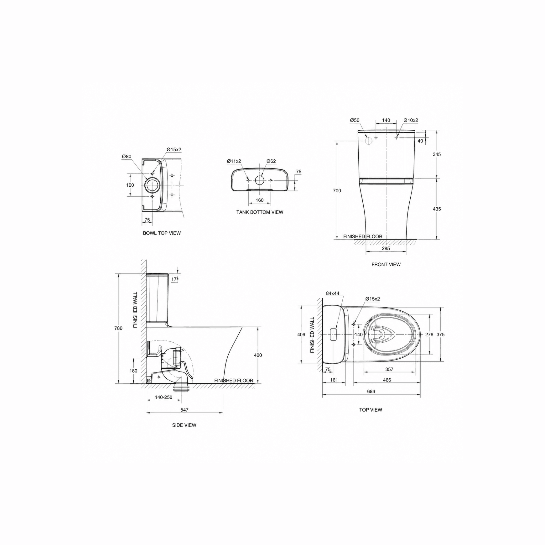 Signature Hygiene Rim CCBTW - Back Inlet with CrystaSleek Seat