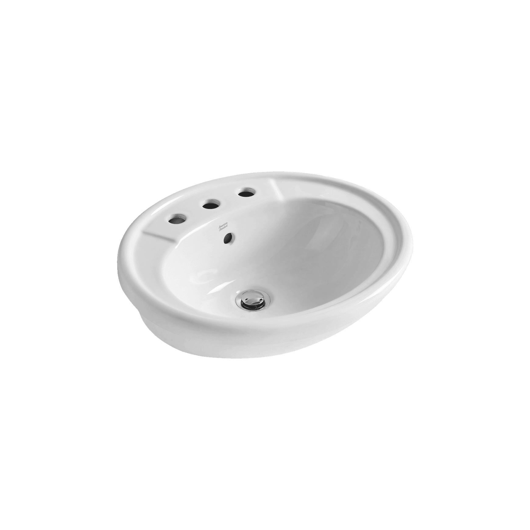 Studio 500 Semi Recessed Basin - 3 Tap Hole Overflow - Inc Fixing Kit