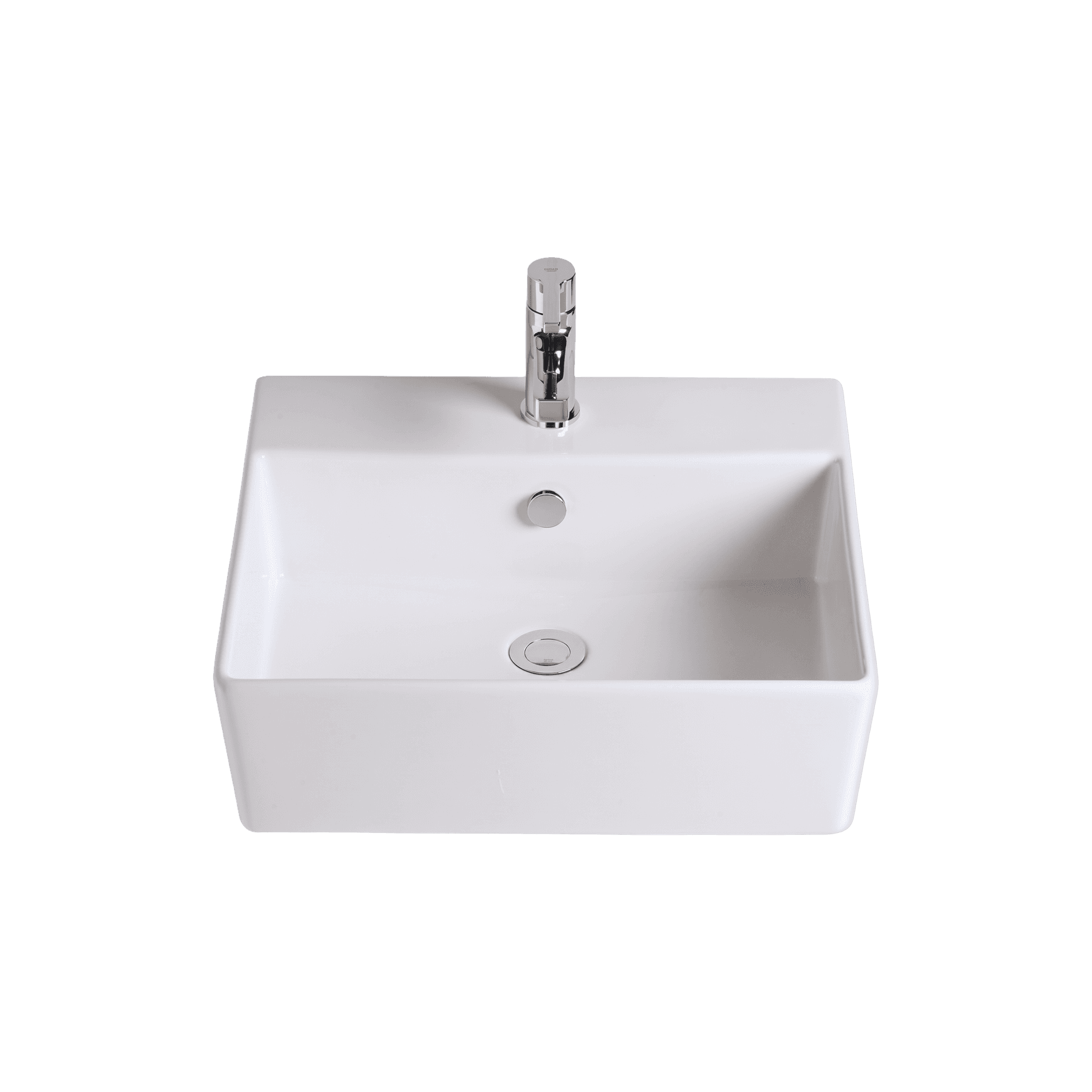 Heron Square 500 Counter Basin - 1 Taphole - Overflow