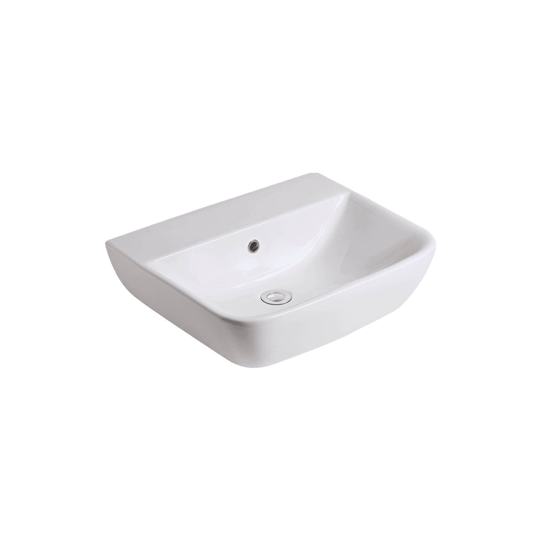 Cygnet 550 Wall Basin - No Taphole - Overflow - Inc Fixing Kit