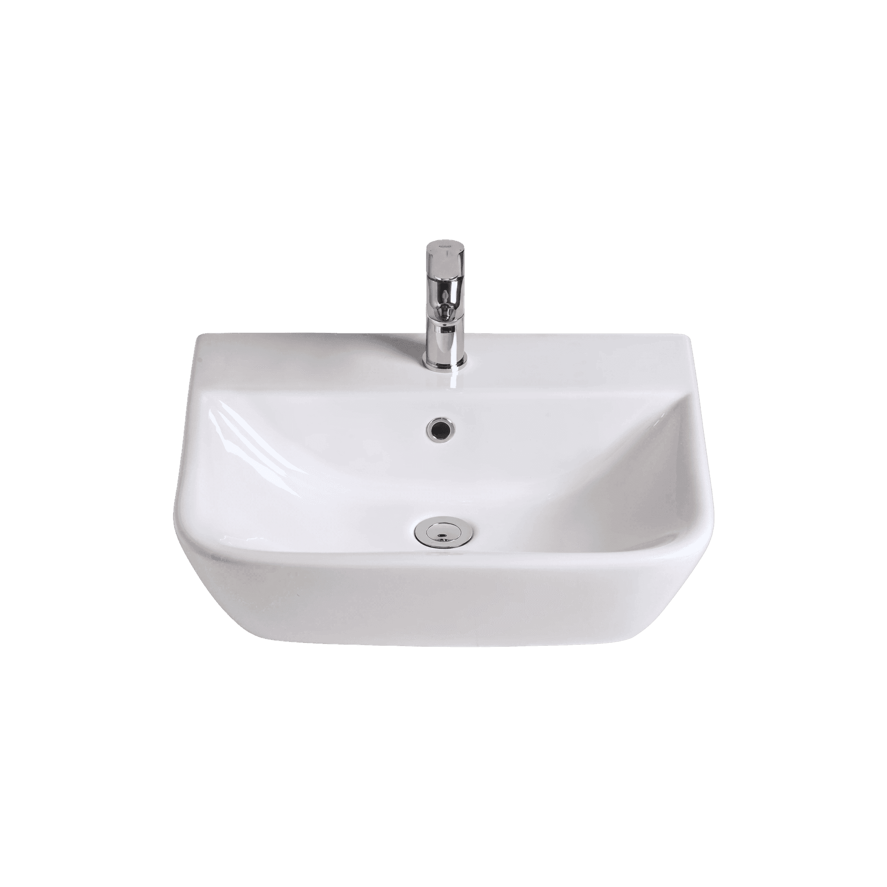 Cygnet 550 Wall Basin - 1 Taphole - Overflow - Inc Fixing Kit