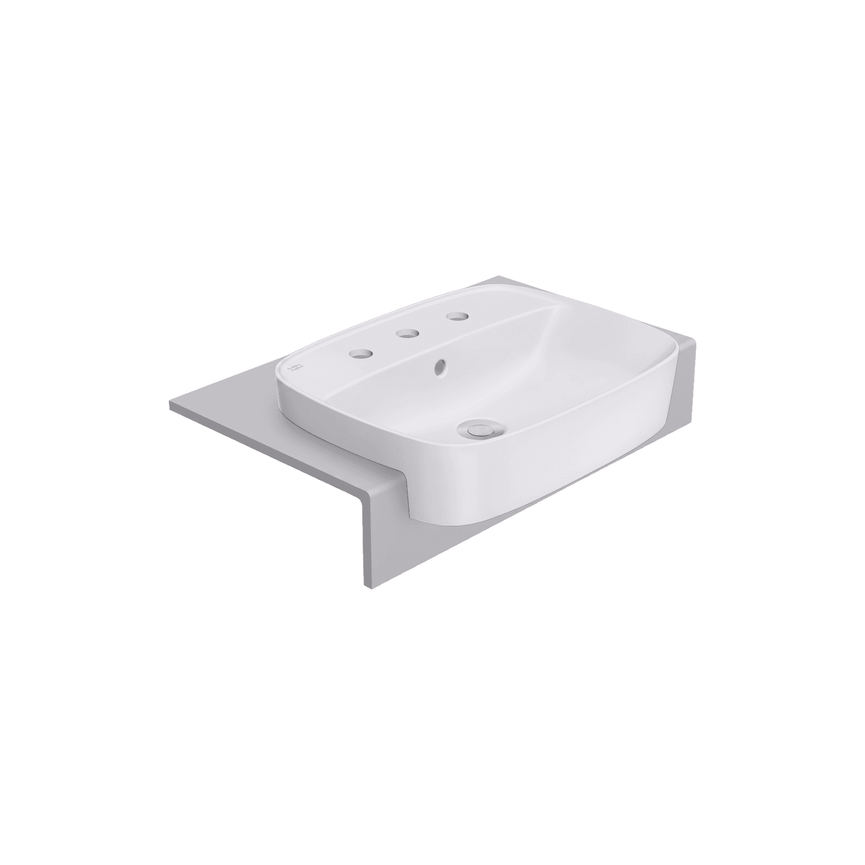 Signature 550 Semi Recessed Basin - 3 Tap Hole - Overflow