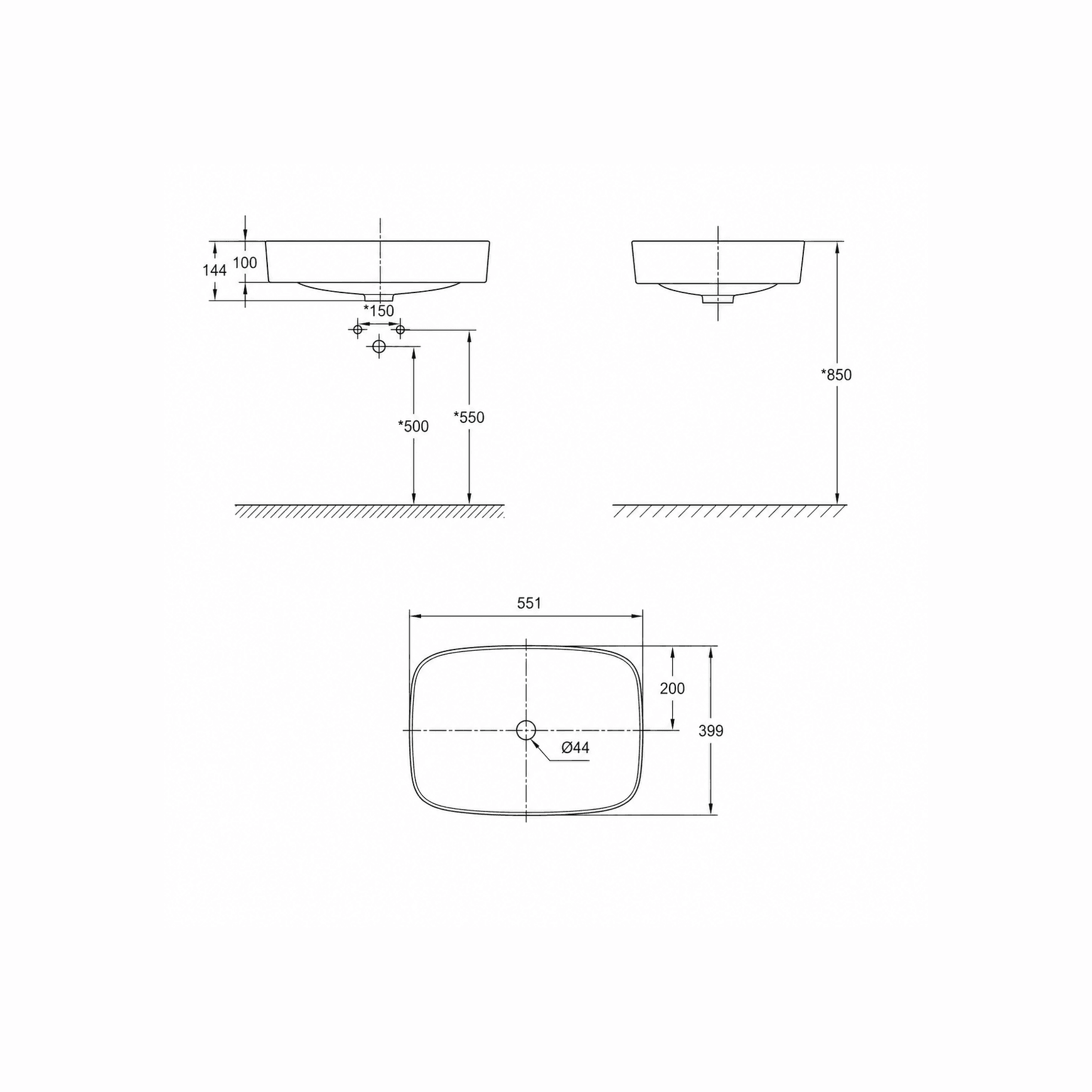 Signature Vessel Basin - No Taphole