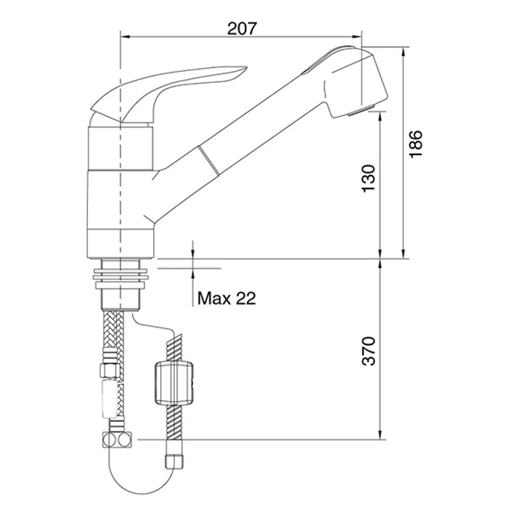 Studio Sink Mixer with Pullout Spray Chrome