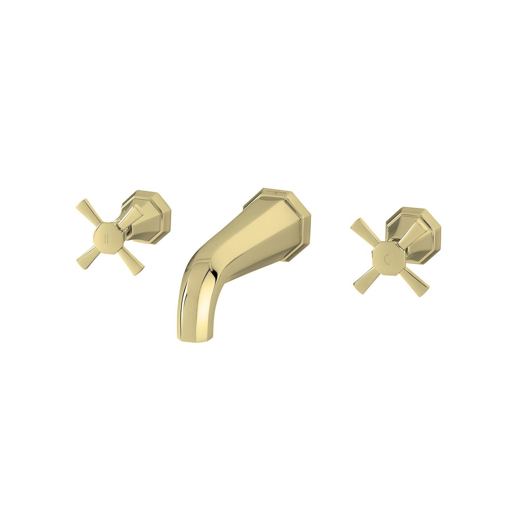 Perrin & Rowe - Deco Wall-Mounted Basin Mixer With Crosshead Taps