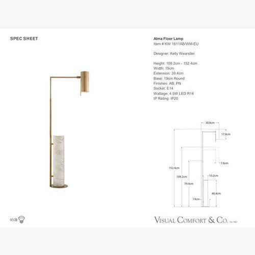 Visual Comfort Kelly Wearstler Alma Floor Lamp