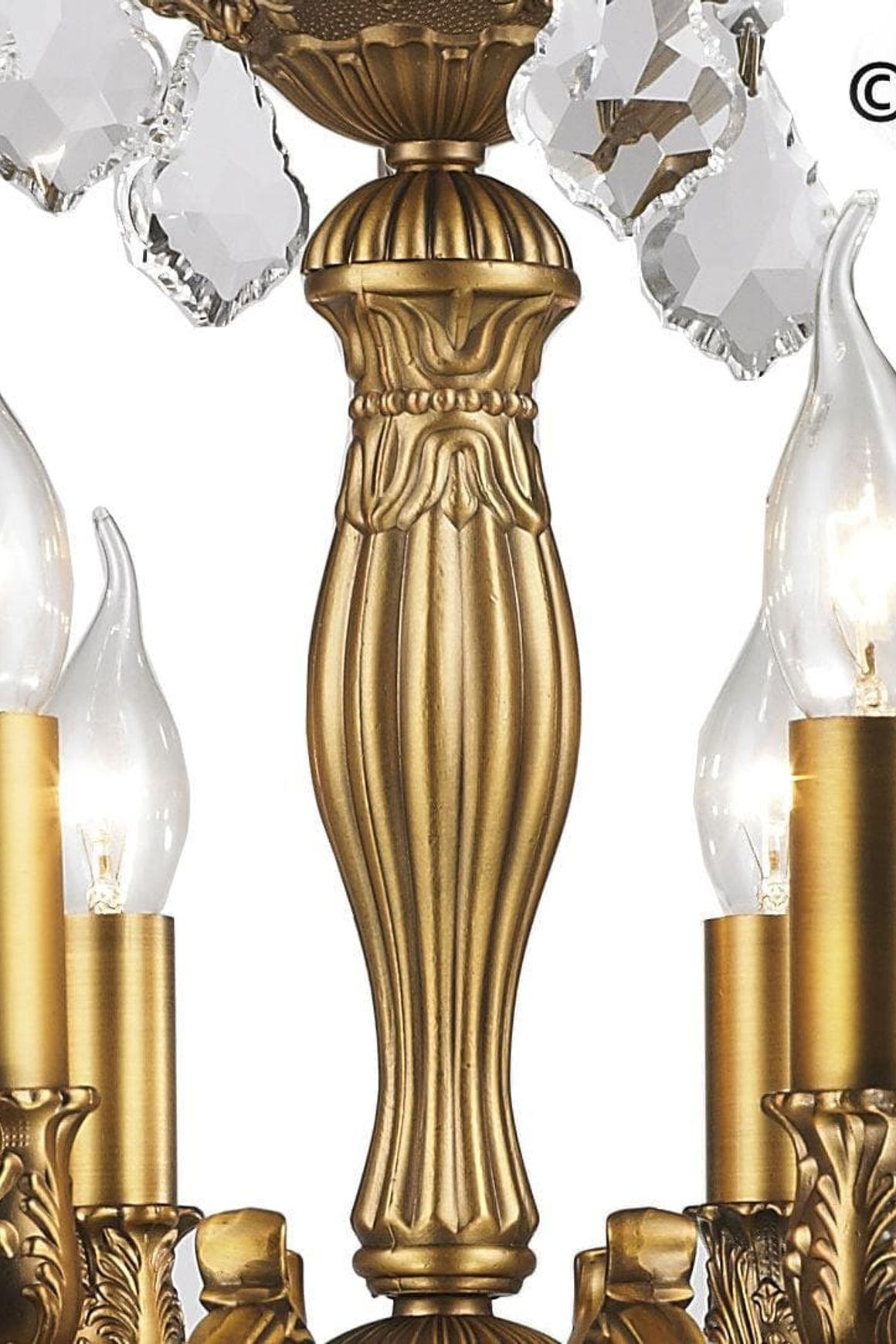 Americana 12 Light Crystal Chandelier - Brass Finish