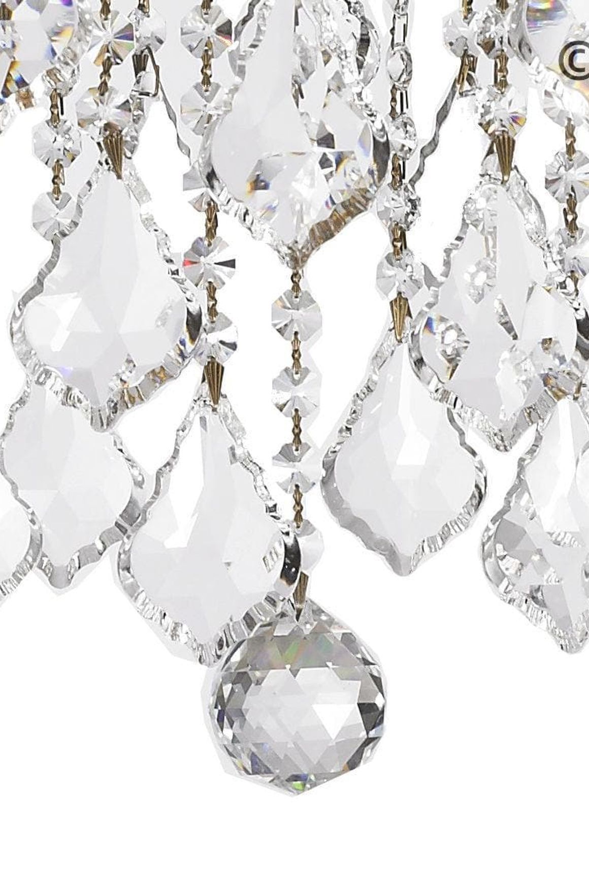 Americana 12 Light Crystal Chandelier - Brass Finish
