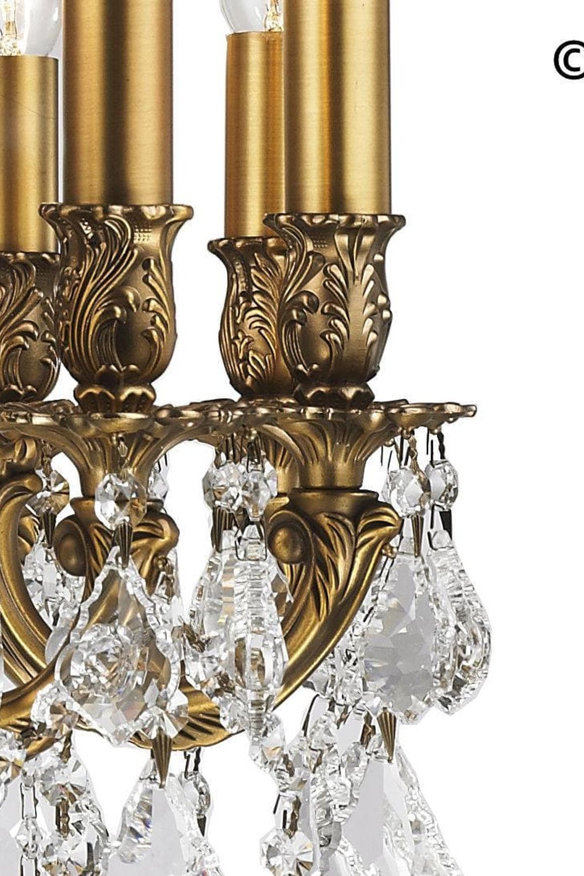 Americana 12 Light Crystal Chandelier - Brass Finish