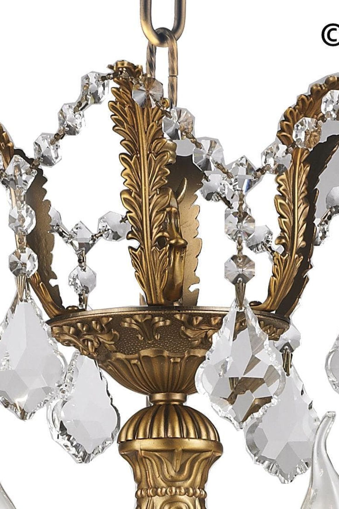 Americana 12 Light Crystal Chandelier - Brass Finish
