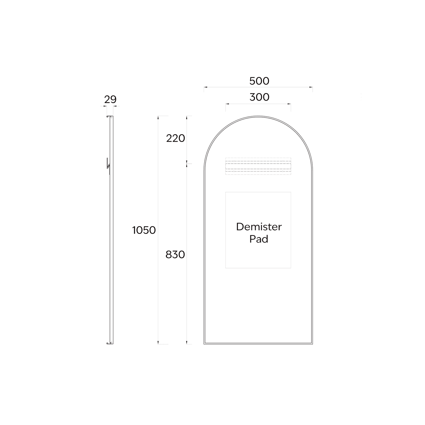 Aspect 500 Arch Framed Mirror
