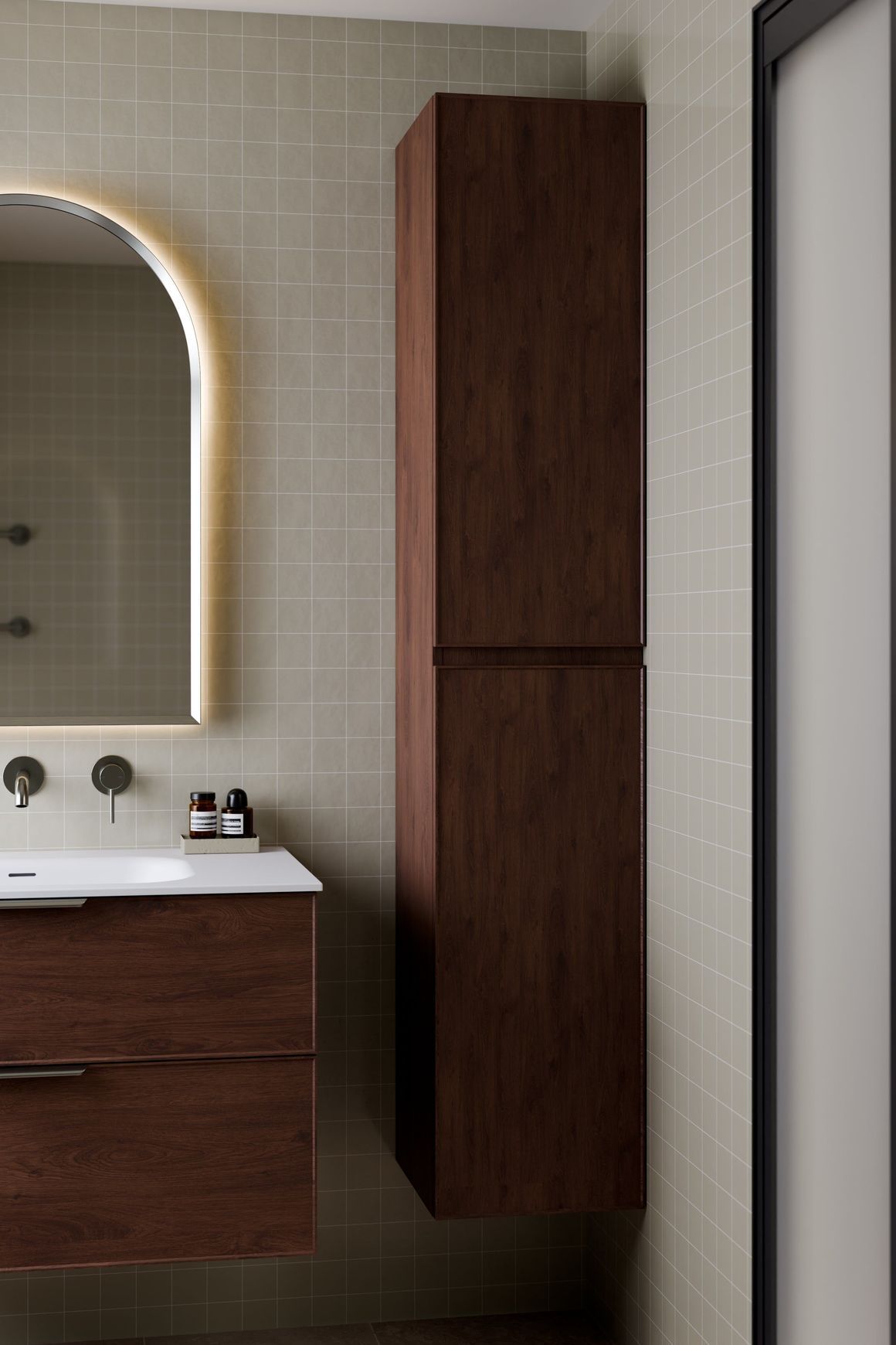 Lineare Tall Bathroom Cabinet | Axel Front