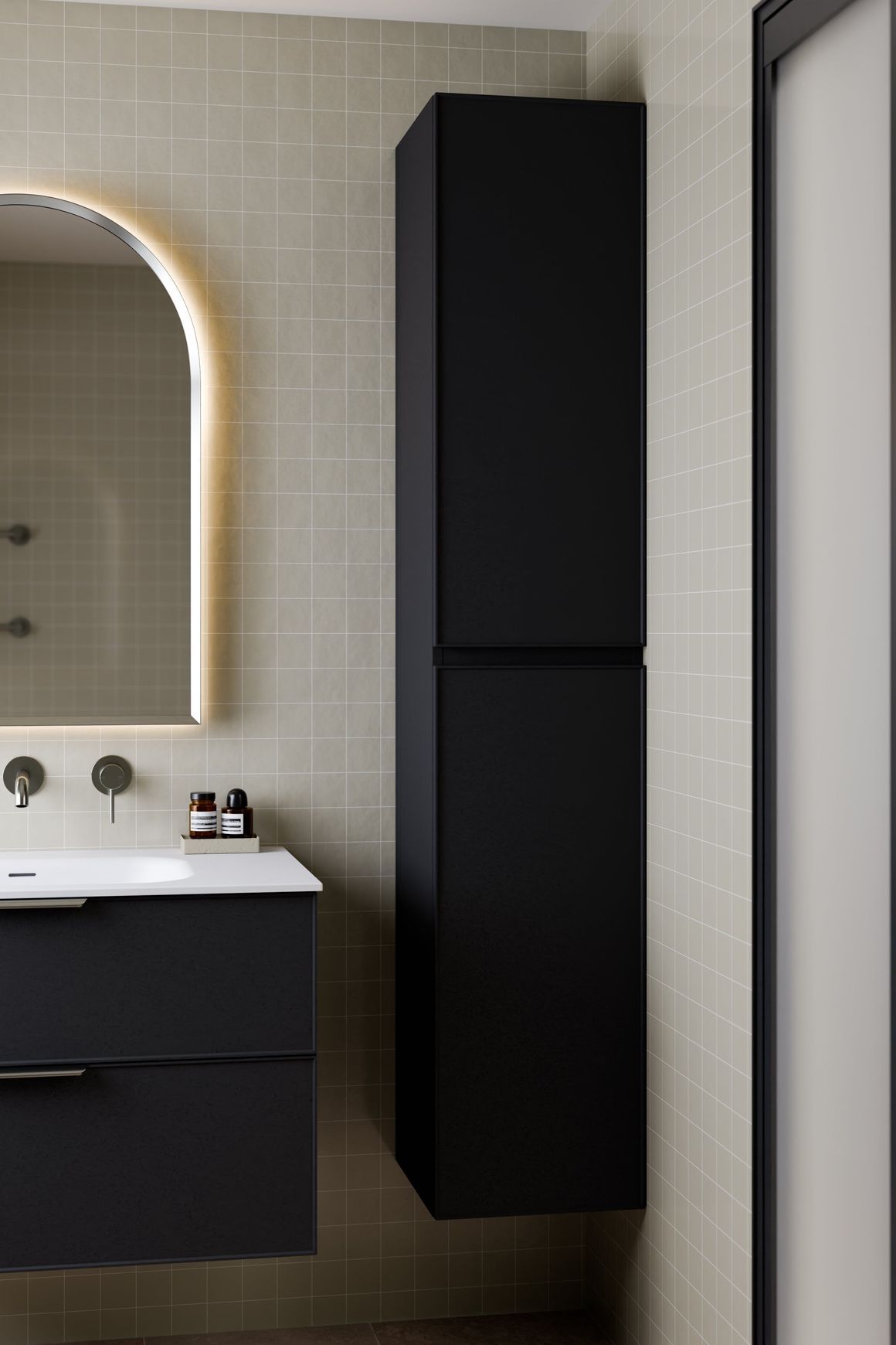 Lineare Tall Bathroom Cabinet | Axel Front