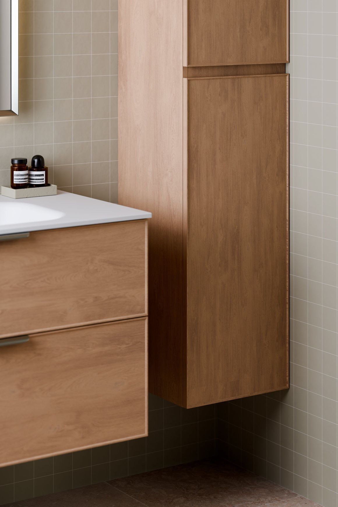 Lineare Tall Bathroom Cabinet | Axel Front