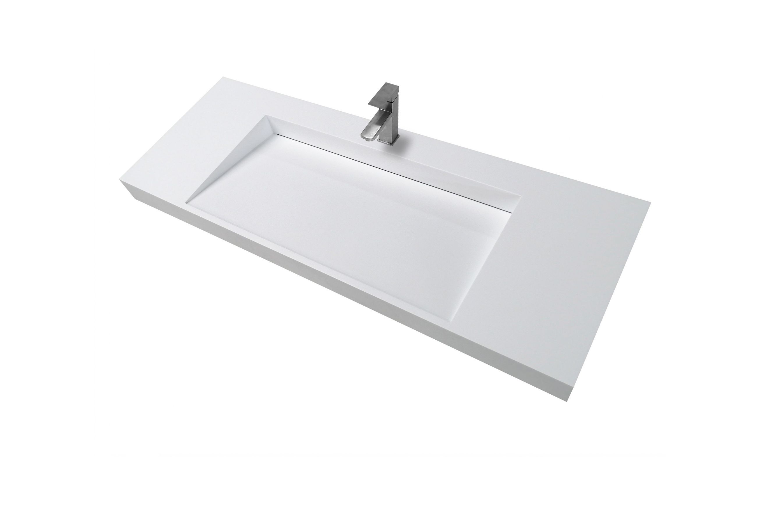 Ramp Basin Wall Hung Matte White 1524mm B6060