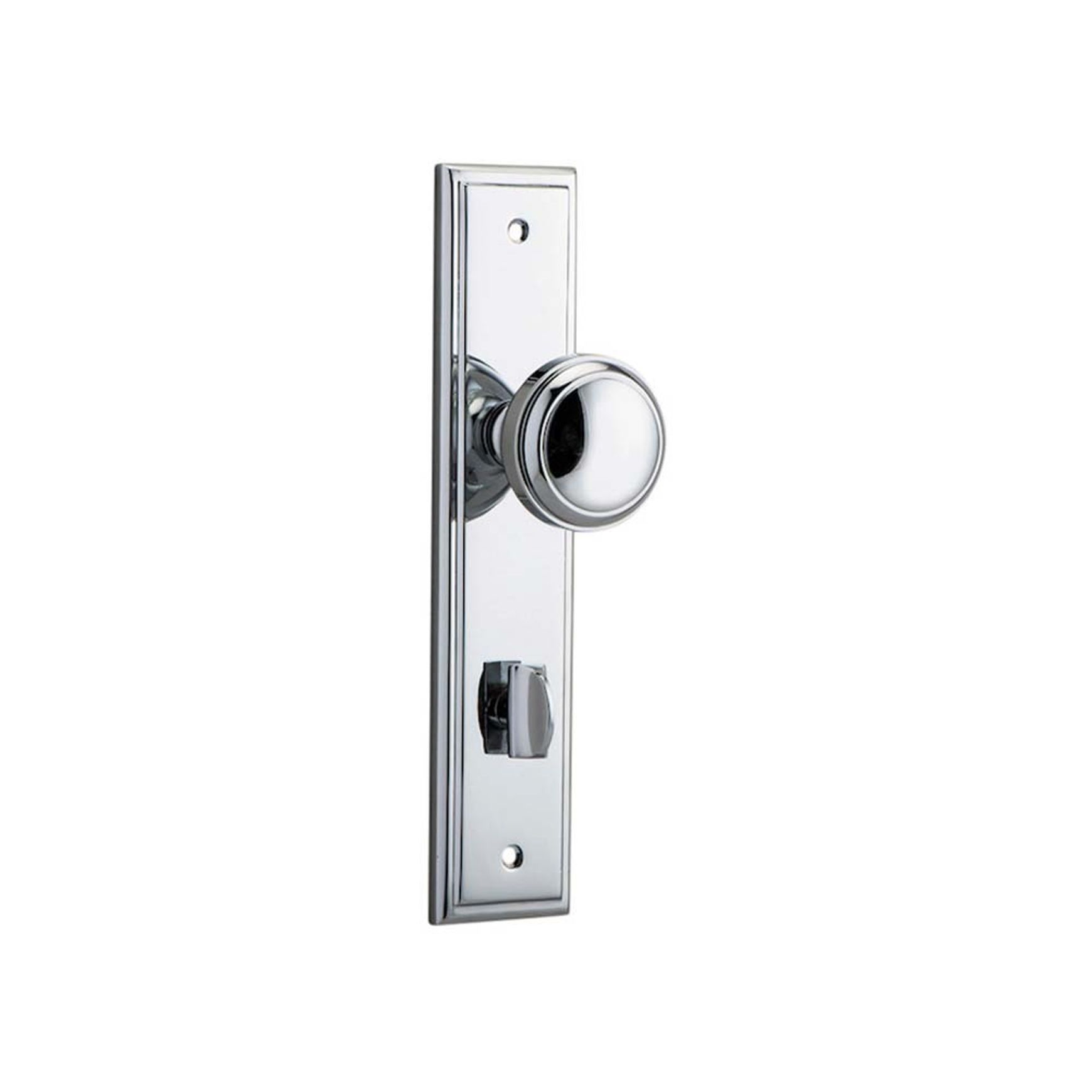 Iver Paddington Door Knob Stepped Backplate Privacy Chrome Plated 11838P85 - Customise to your needs