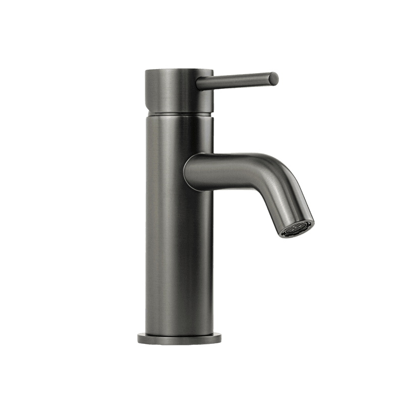 Mira Brushed Gunmetal Short Basin Mixer