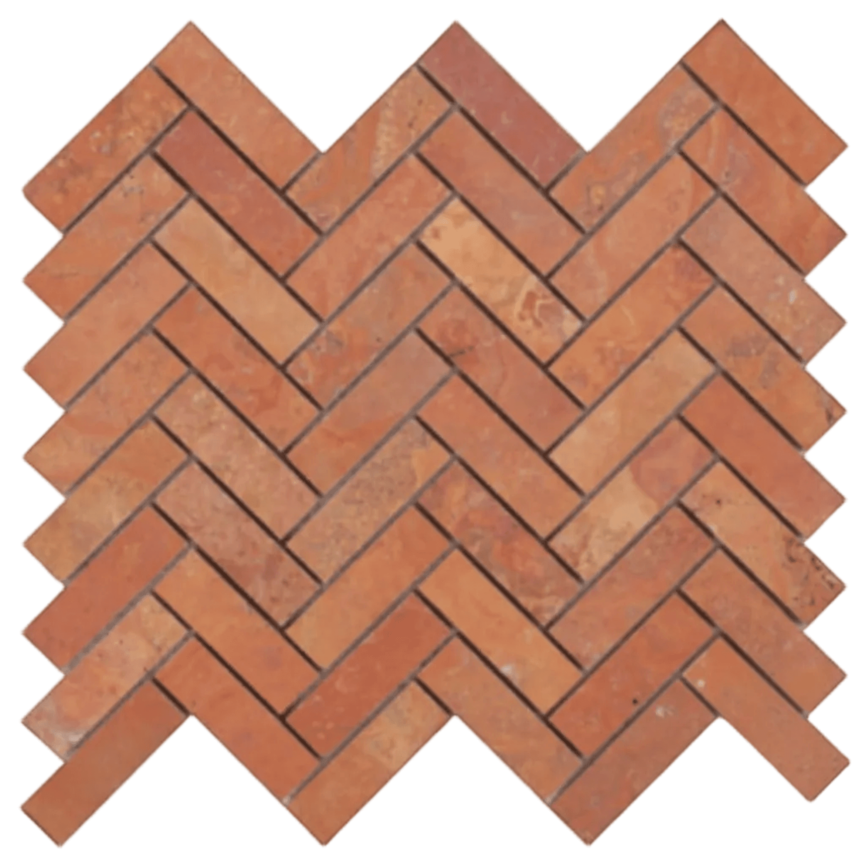 Red Travertine Honed Herringbone