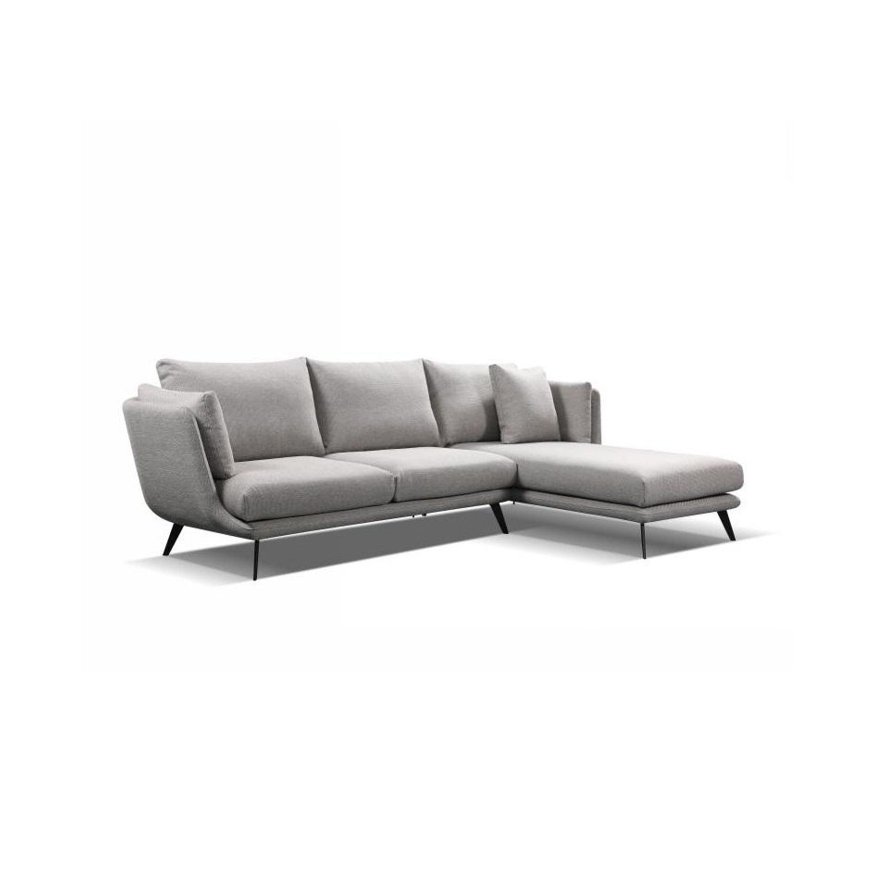 RANNI 3 Seater Sofa With Right Chaise - Warm Grey