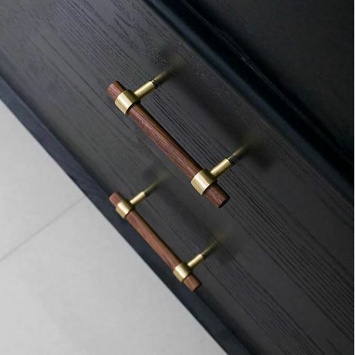 Cable Beach Walnut & Solid Brass Drawer Handles
