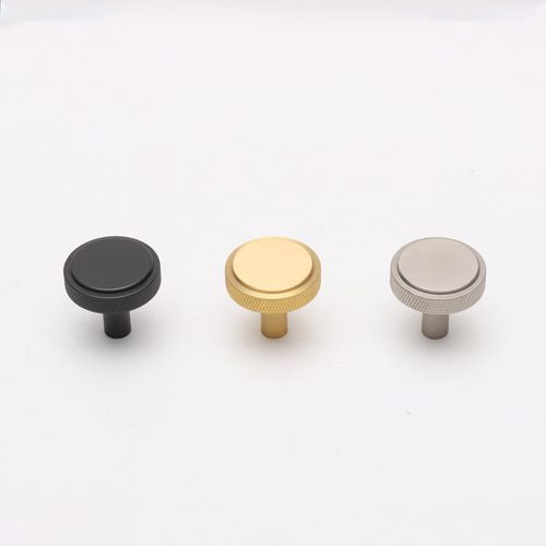 Round Knurled Solid Brass Drawer Knobs