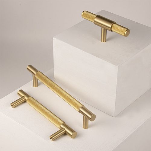 Kitchen Knurled handles solid Brass /aged antique brass Tallow Beach