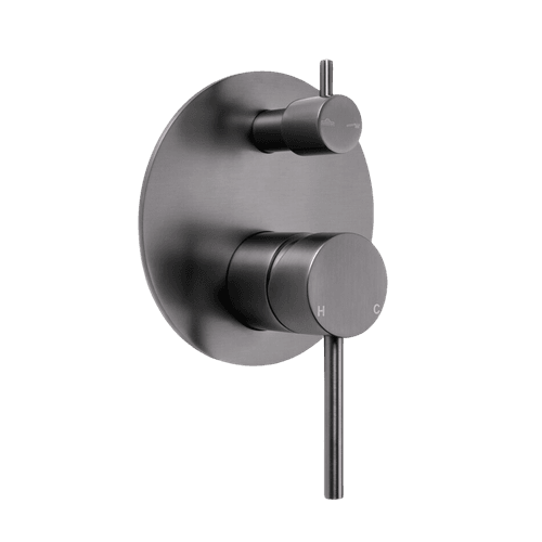 Mira Brushed Gunmetal Wall Mixer Divertor Plate