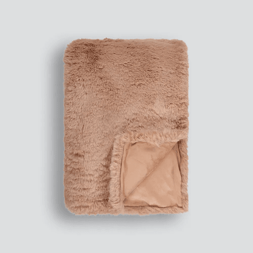 Pele Faux Fur Throw - Toasted Coconut | Baya