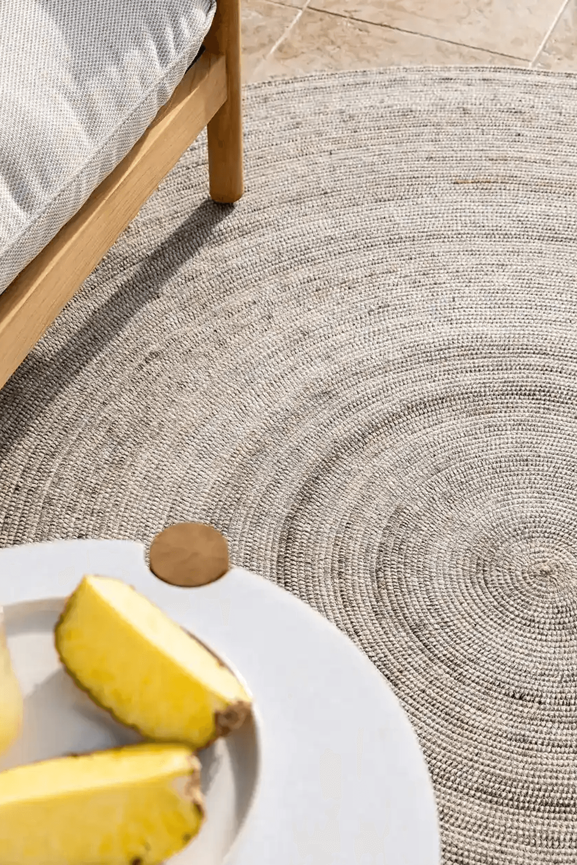 Baya Palm Cove Round Rug - Sand | Indoor or Outdoor