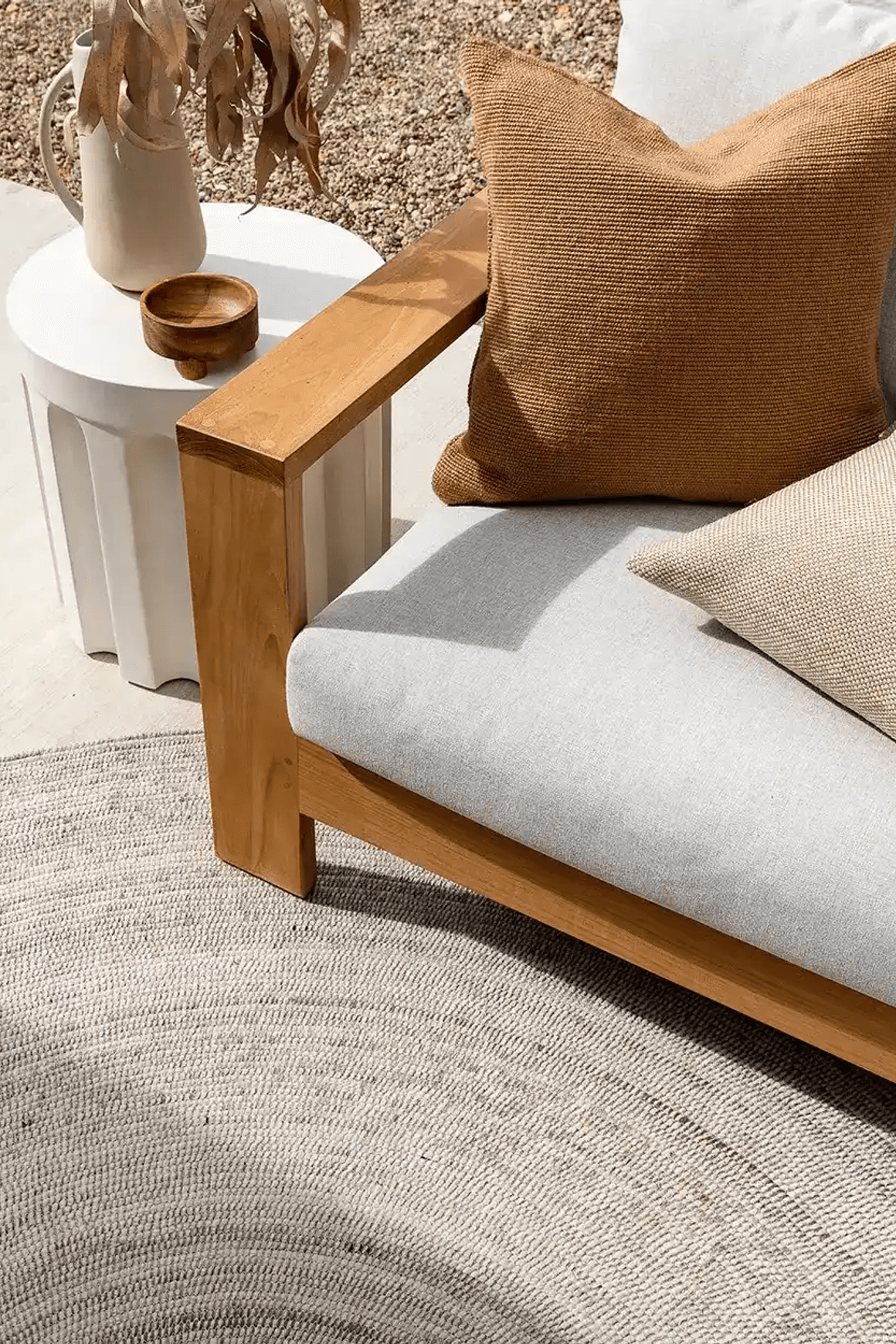 Baya Palm Cove Round Rug - Sand | Indoor or Outdoor