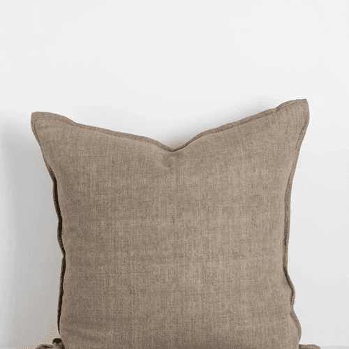 Baya Cassia Handwoven 100% Linen Cushion - Greige | Square
