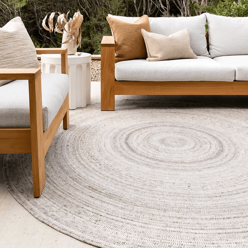 Baya Palm Cove Round Rug - Sand | Indoor or Outdoor