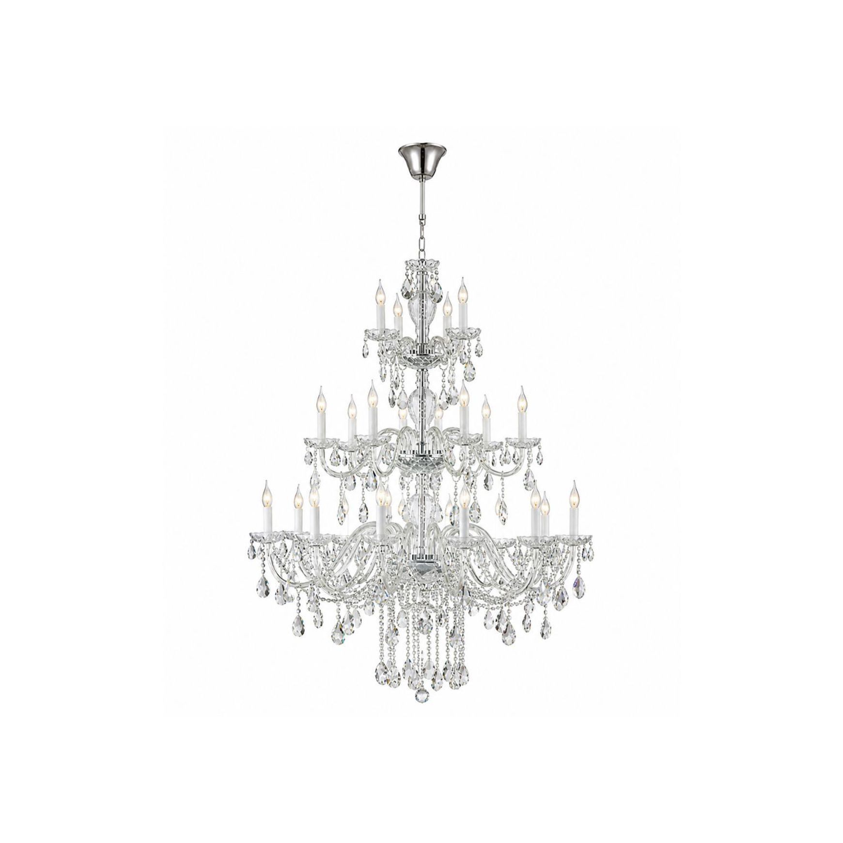 Bohemian Brilliance 24 Arm Crystal Chandelier- Chrome