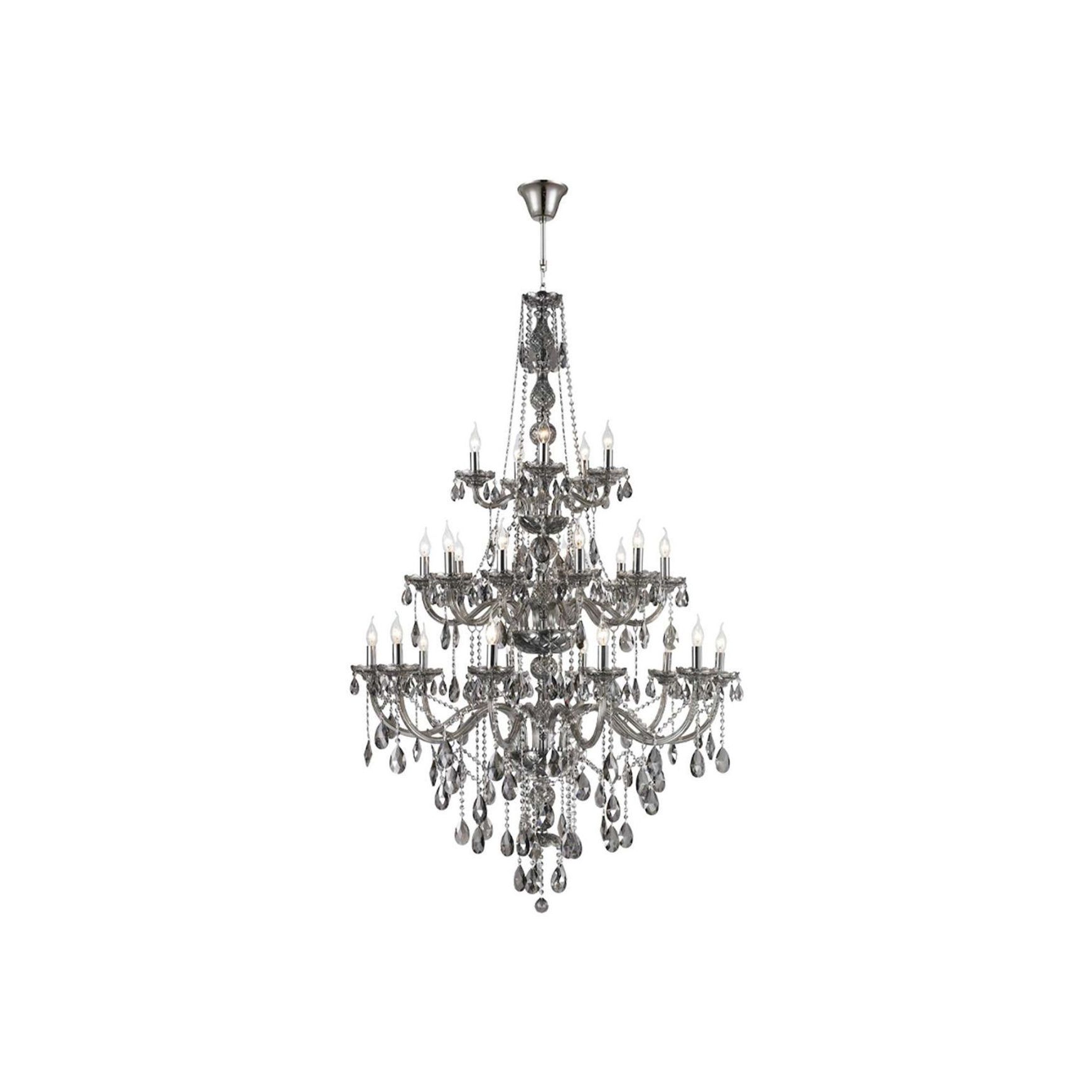 Bohemian Elegance 25 Light Crystal Chandelier- Smoke