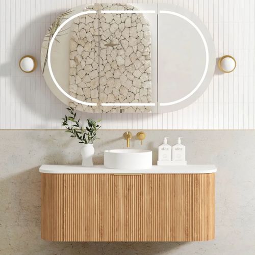 Otti Bondi Curve | Single Bowl Vanity | 1200 |  Oak