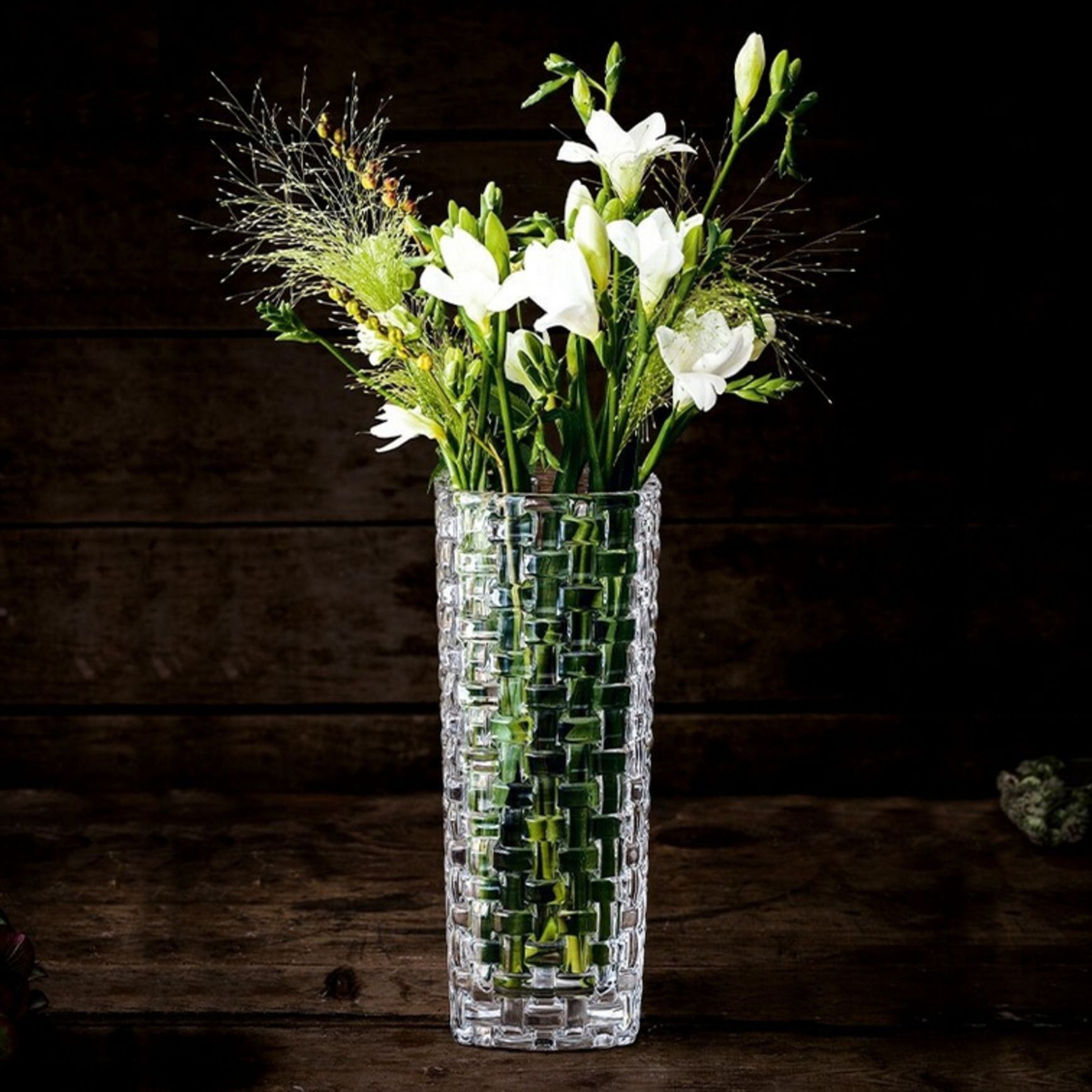 Bossa Nova Crystal Basket Vases