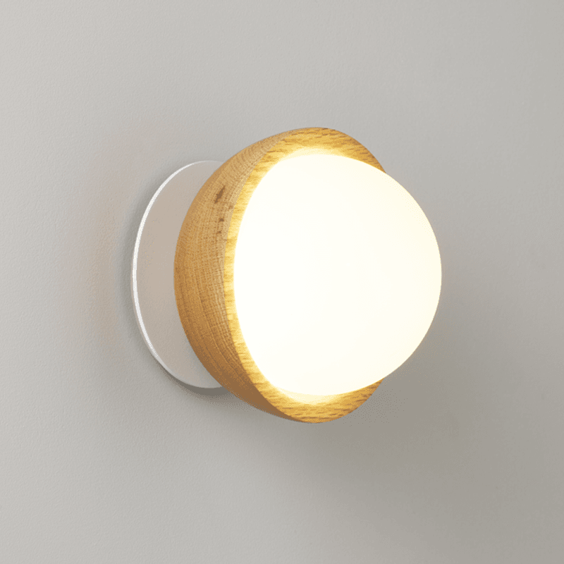 Button Sconce | American Oak