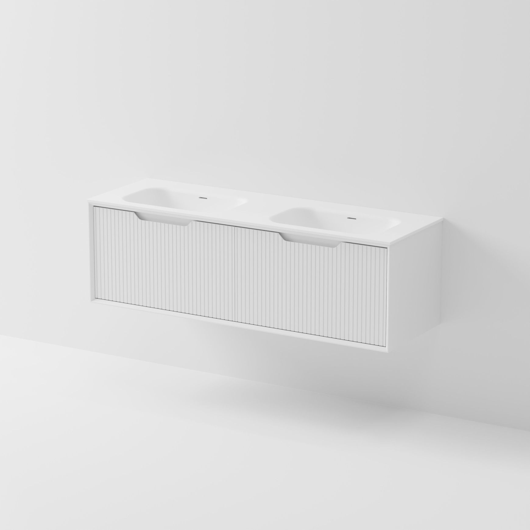Aria 1500 Double Basin Wall Hung Vanity | Inset Basin