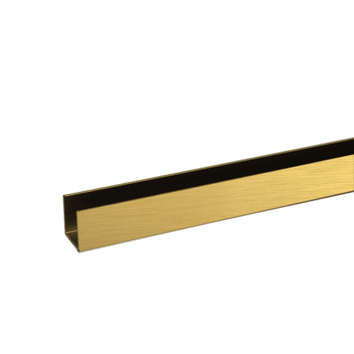 Buddy 18 x 18mm Shower Glass Channel Brushed Brass PVD