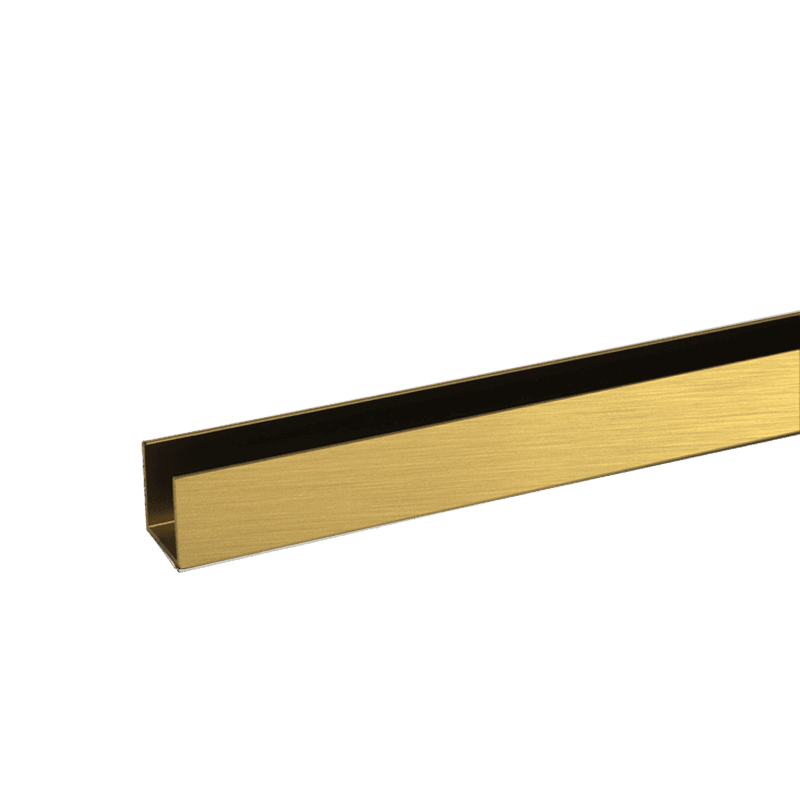 Buddy 18 x 18mm Shower Glass Channel Brushed Brass PVD
