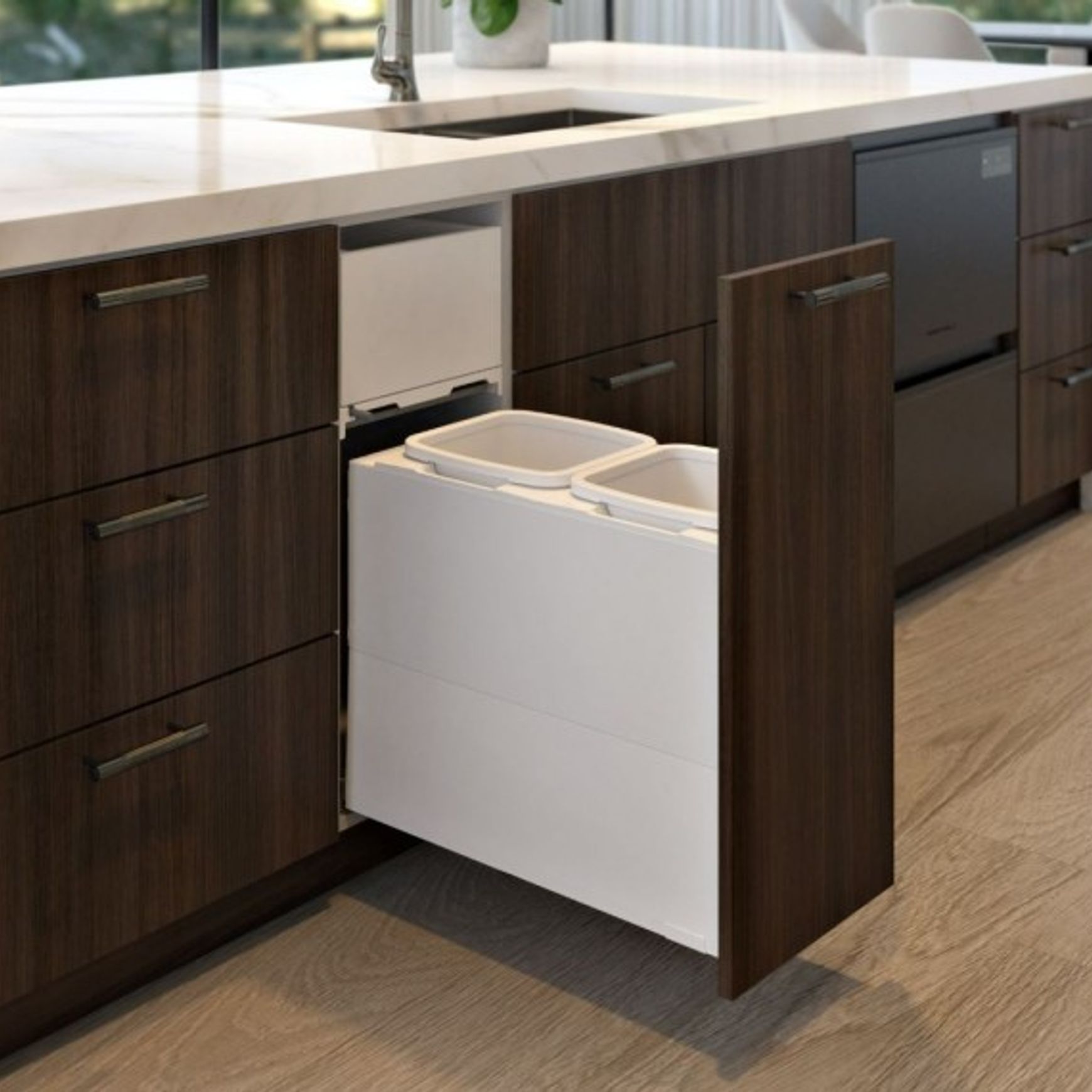 Concelo entro 2x16L for Blum MERIVOBOX 350mm Silk White