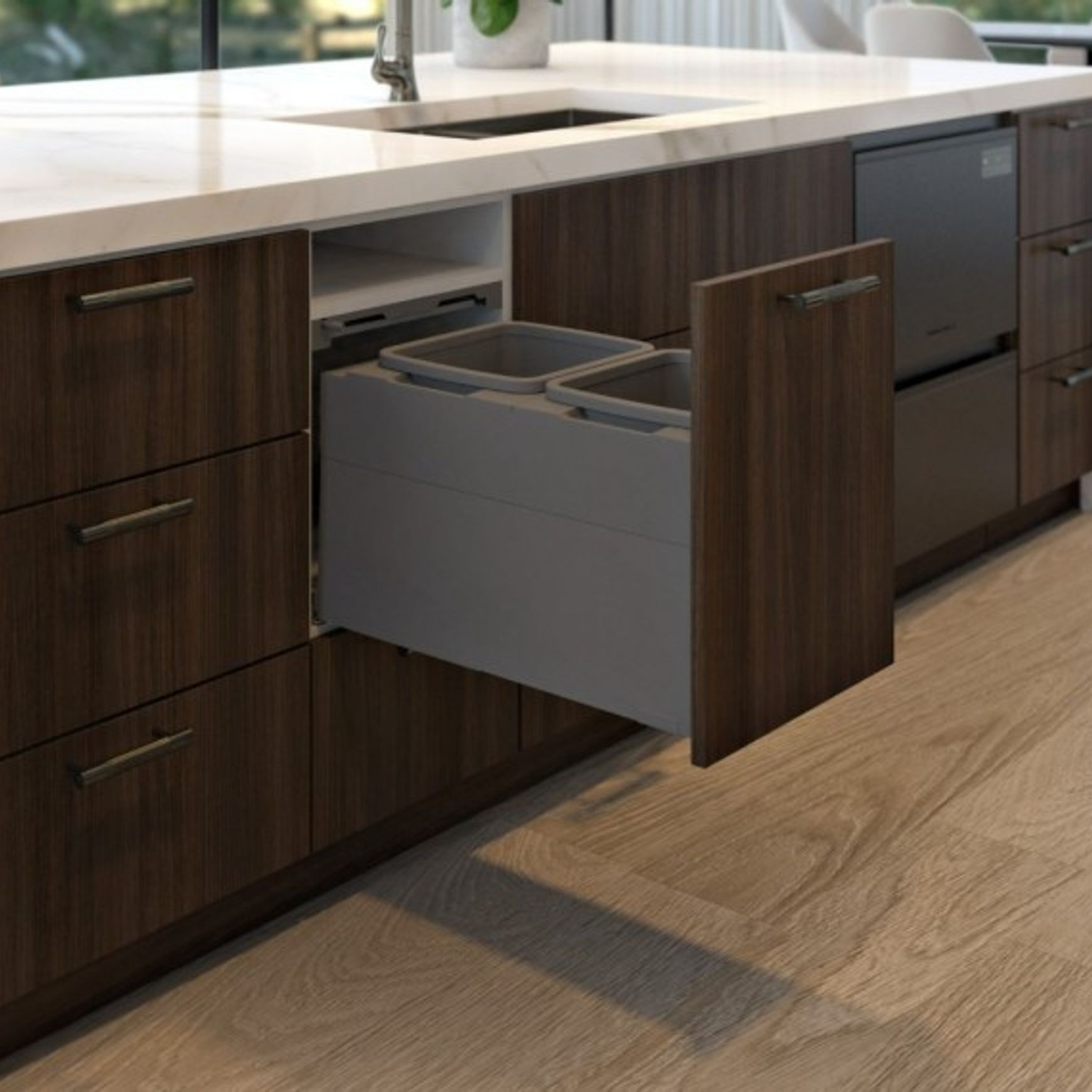 Concelo entro 2x15L for Blum MERIVOBOX 400mm Orion Grey