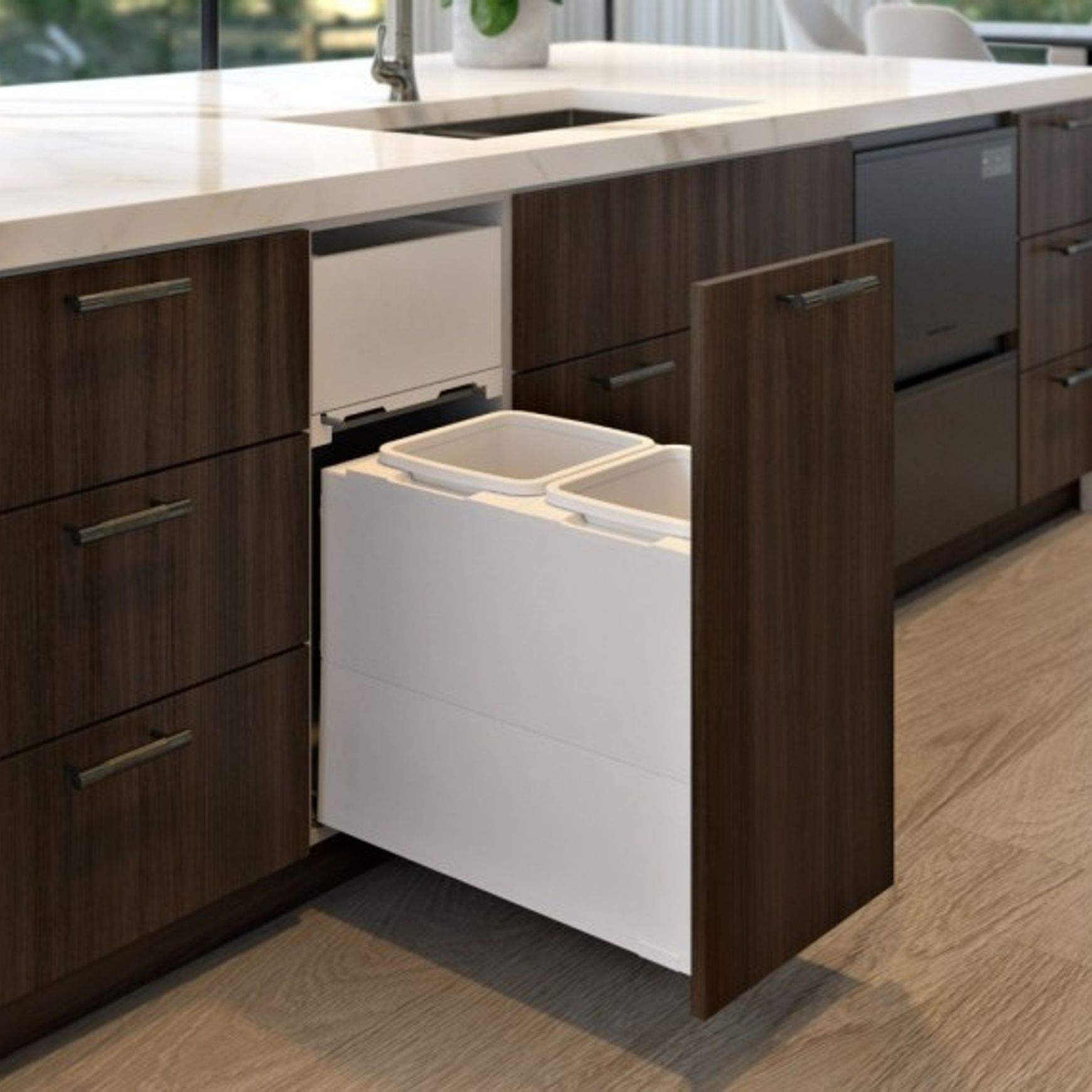 Concelo entro 2x20L for Blum MERIVOBOX 400mm Silk White