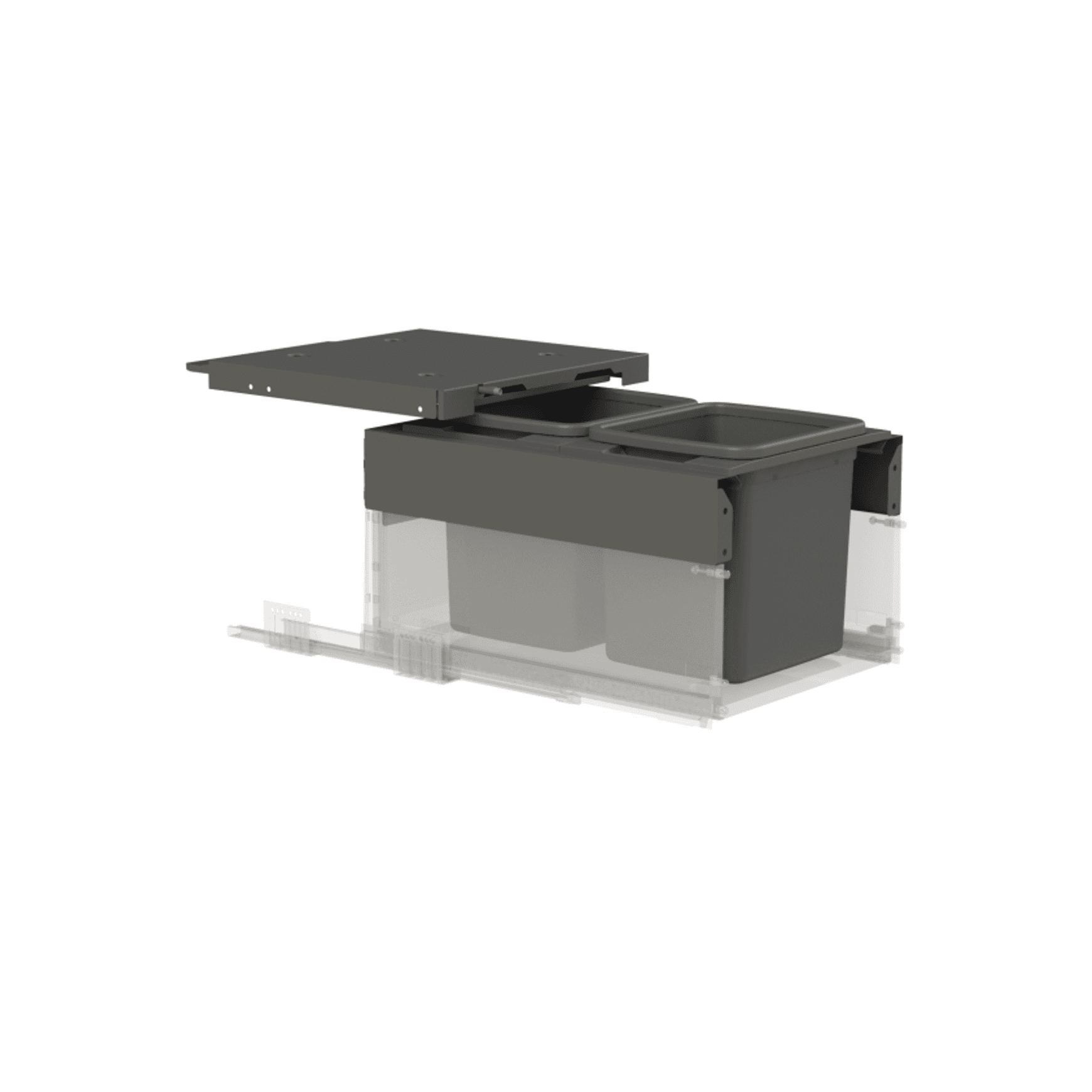 Concelo entro 2x15L for Blum MERIVOBOX 450mm Orion Grey