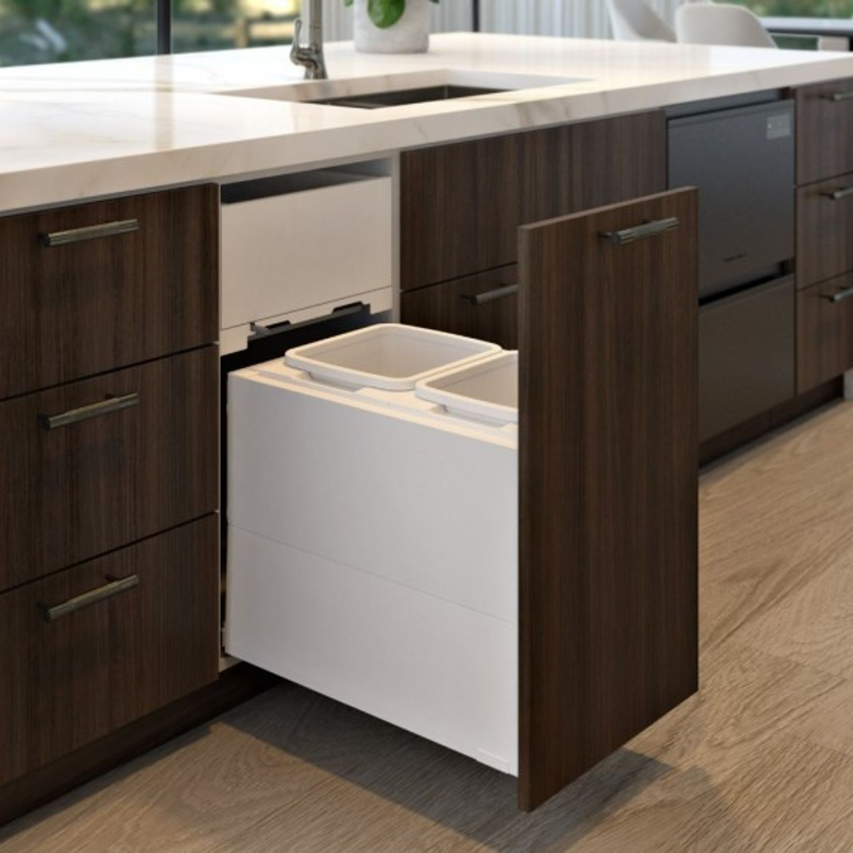 Concelo entro 2x20L for Blum MERIVOBOX 450mm Silk White
